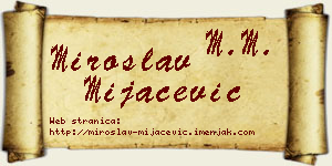 Miroslav Mijačević vizit kartica